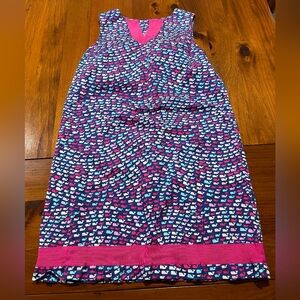 Vineyard Vines Girls Whale Logo Shift Dress Sz 14 Navy Light Hot Pink‎ White